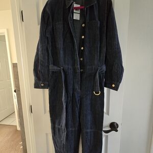 Michael Kors Dark Denim Jumpsuit with Gold Accents New w/Tags - L
